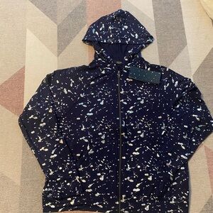 Terez Hoodie, Blue with foil, zip with pockets